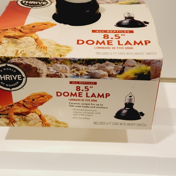 New Thrive 8.5" Dome Lamp 6ft Cord On/Off Switch 150 Watt All Reptiles- New-Open - Picture 3 of 7